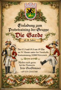 Einladung Probetraining Die Garde